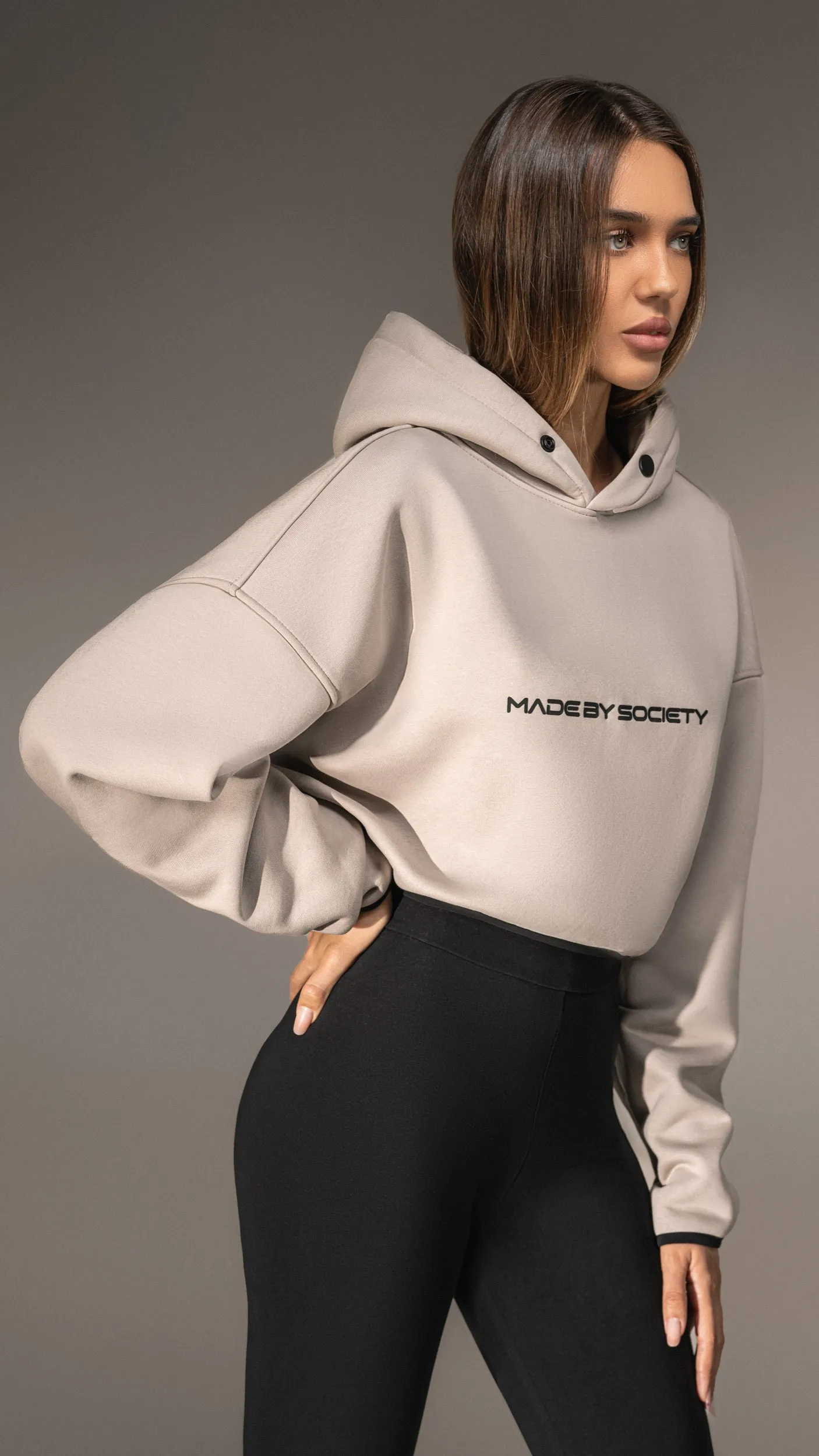 Made by Society Cropped Hoodie - H25757 sold by Made by Society