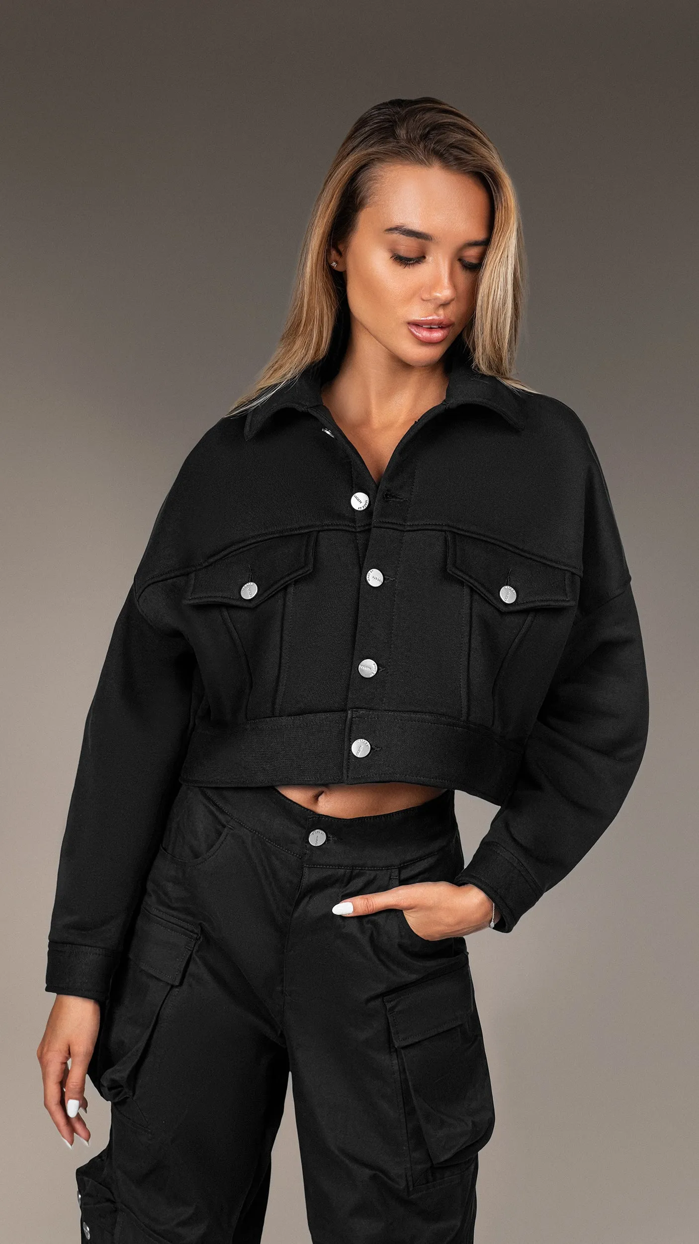 Crop Oversize Jacket - J24692 sold by Made by Society