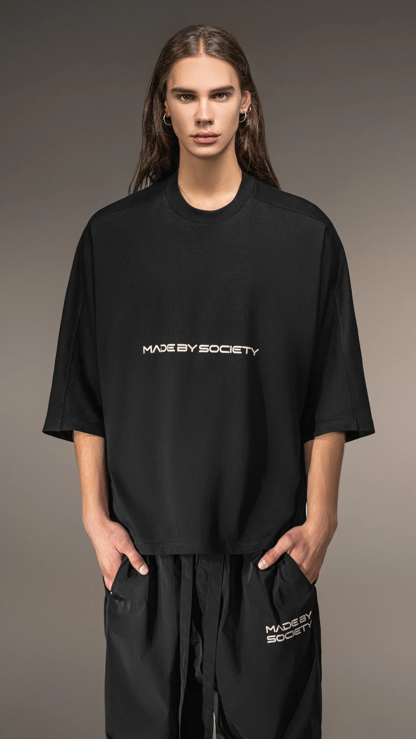 Made by Society Oversized Crop T-Shirt - T15605 sold by Made by Society
