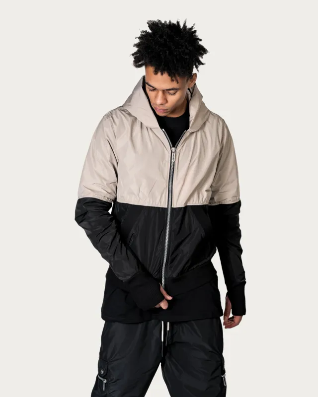 Two tone zipper hoodie - H14313 sold by Made by Society