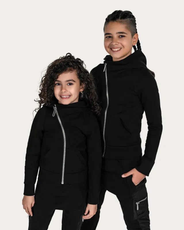 Diagonal zip hoodie - H34110 sold by Made by Society