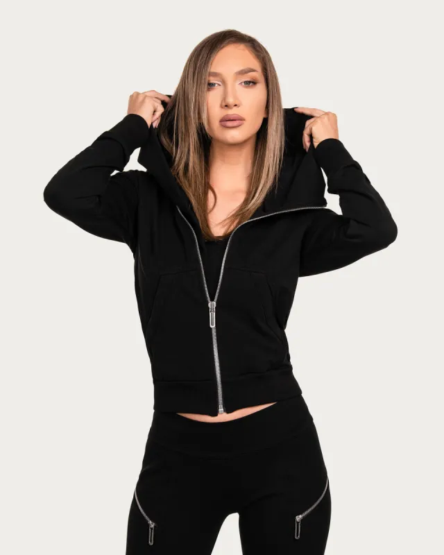 Diagonal zip hoodie - H22925 sold by Made by Society