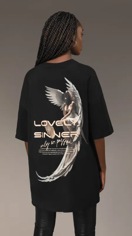 Oversized T-shirt "Lovely Sinner" - T25693 sold by Made by Society