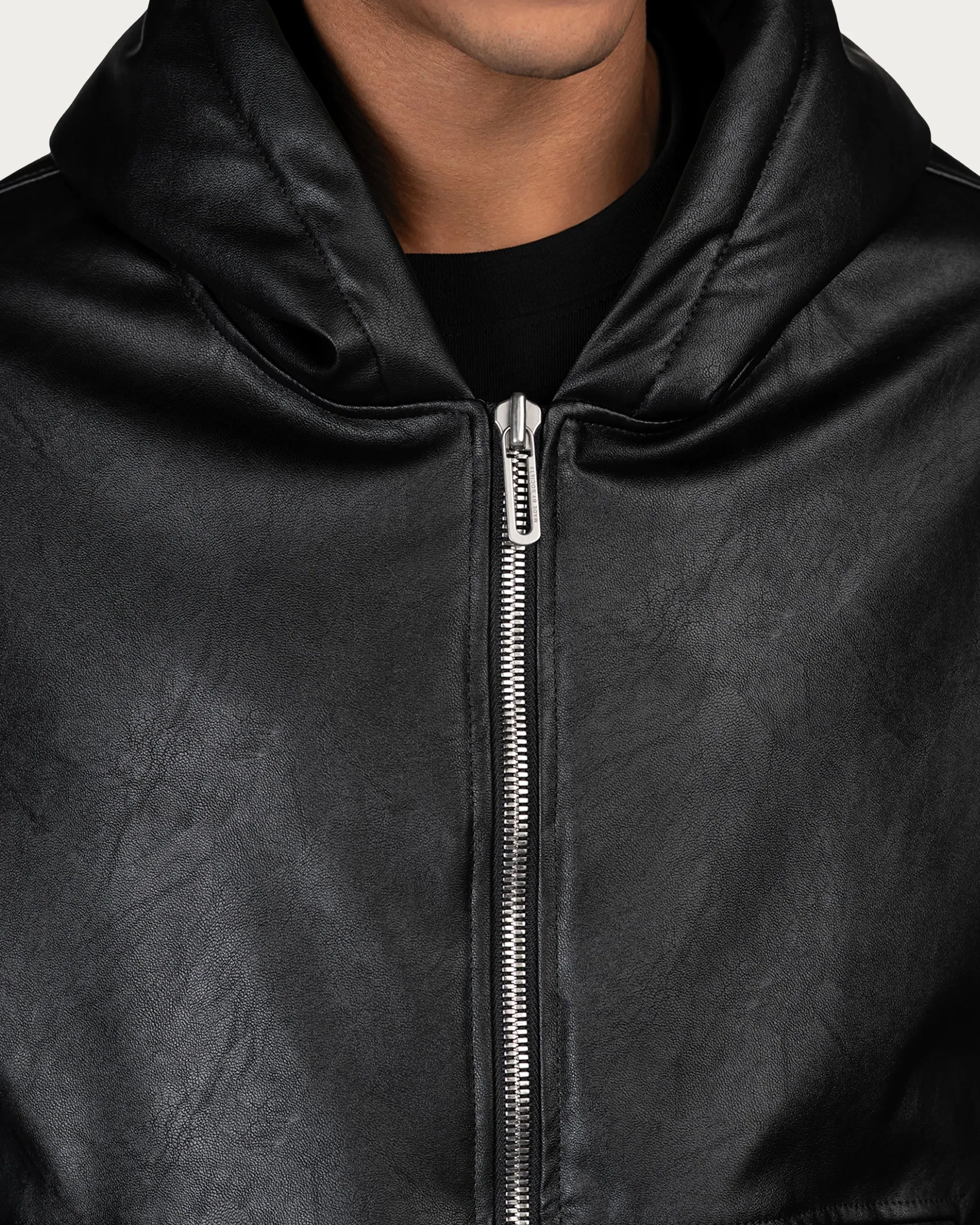 Faux Leather Hoodie - H15029 sold by Made by Society product image thumbnail 5