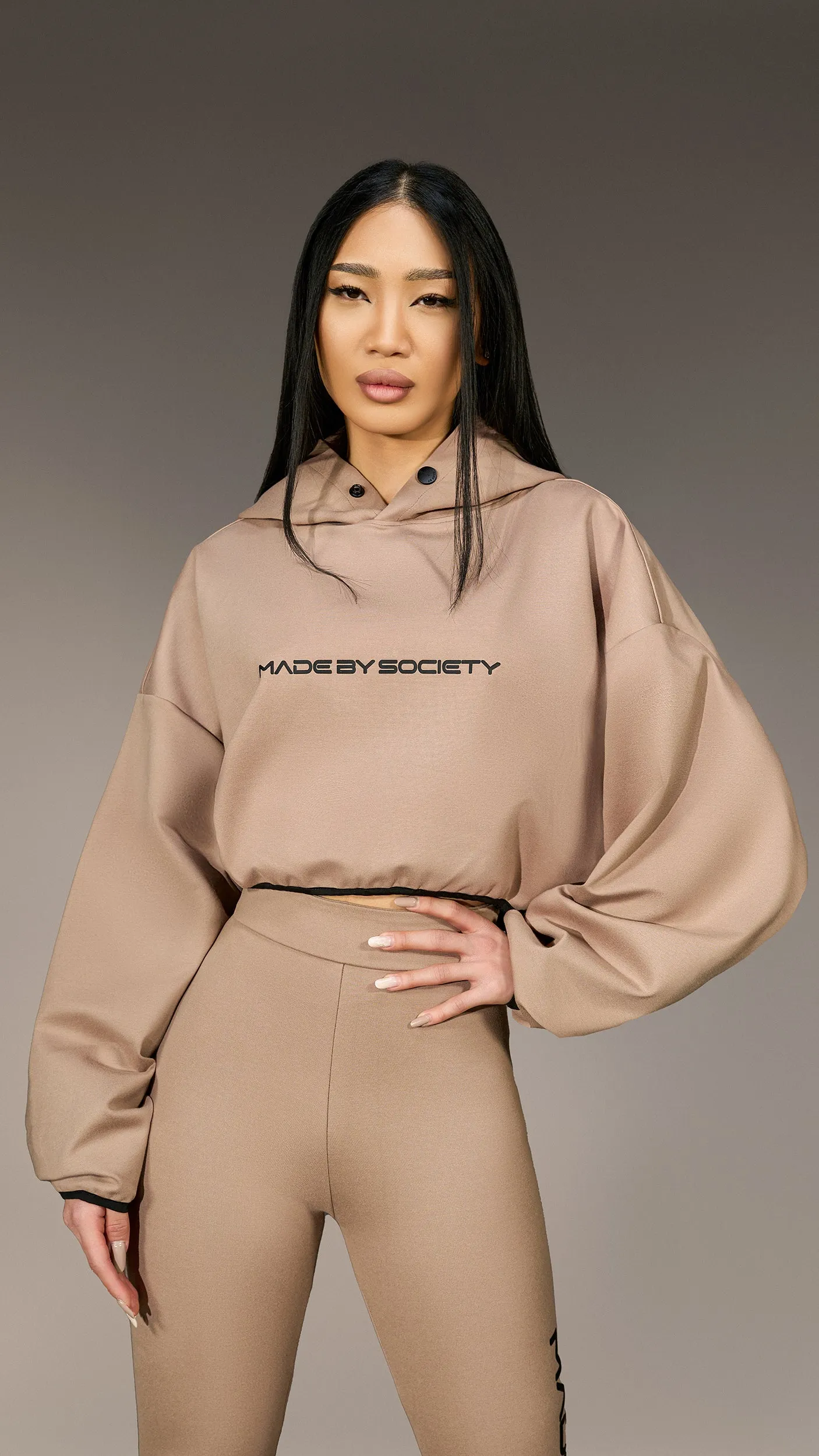 "Made by Society" Crop Hoodie - H26112 sold by Made by Society