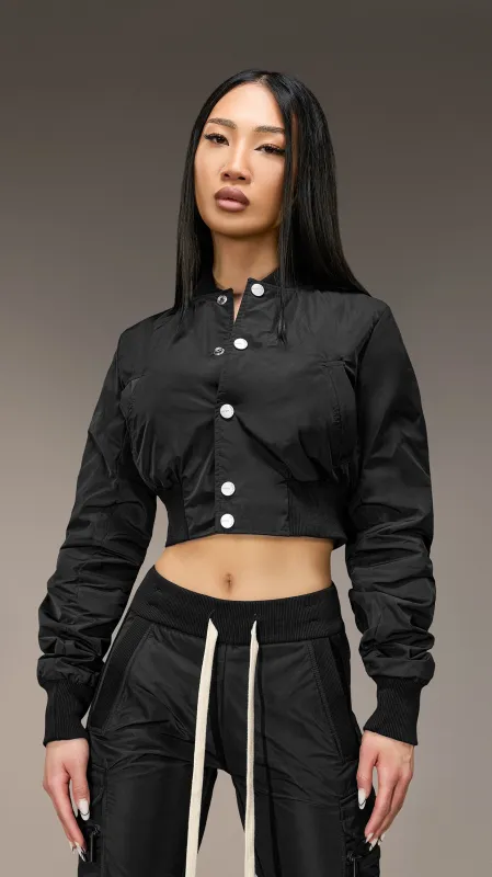 Made by Society Crop Bomber Jacket - J26140 sold by Made by Society