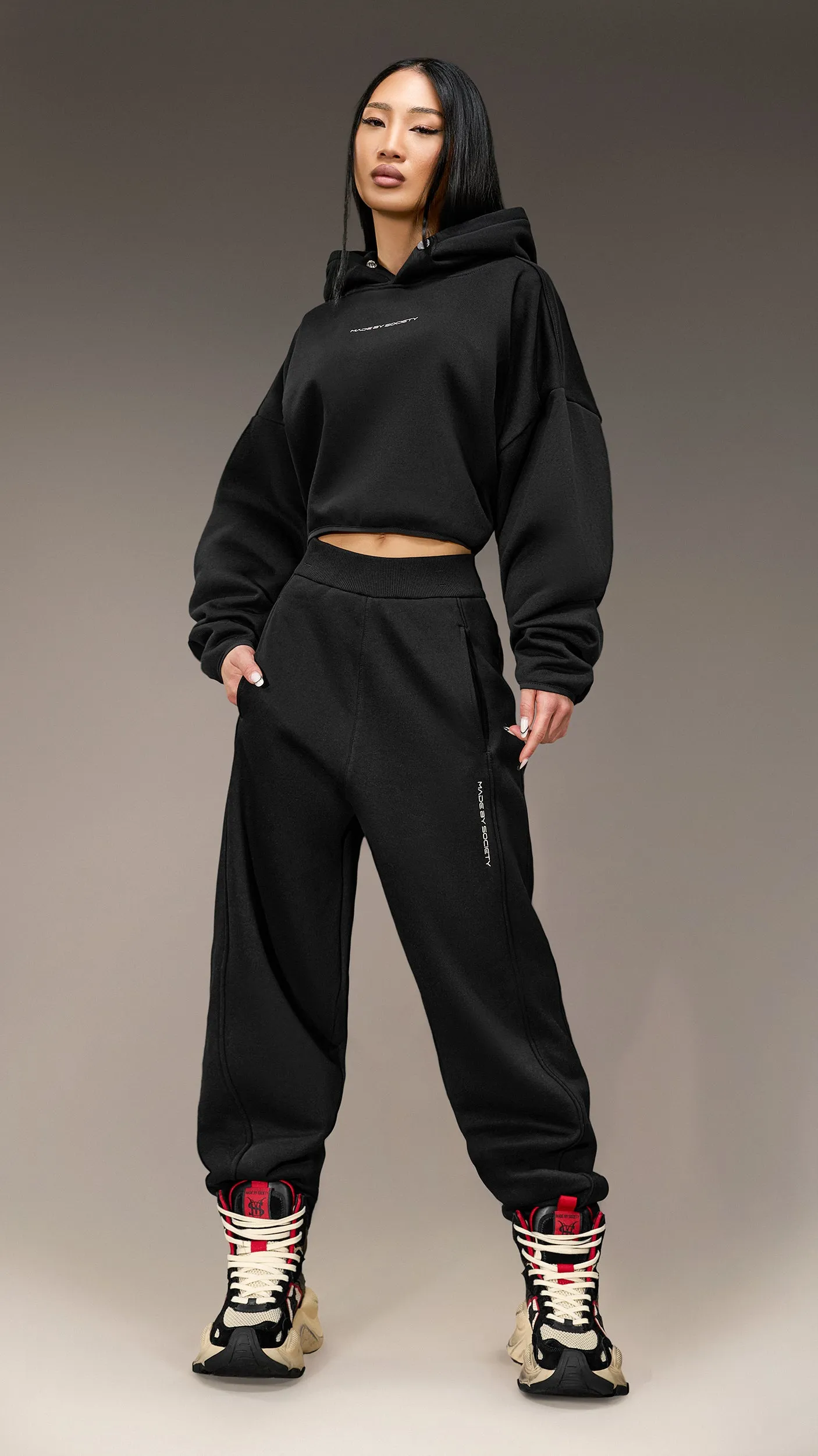 Made by Society Crop Hoodie – H26170 sold by Made by Society