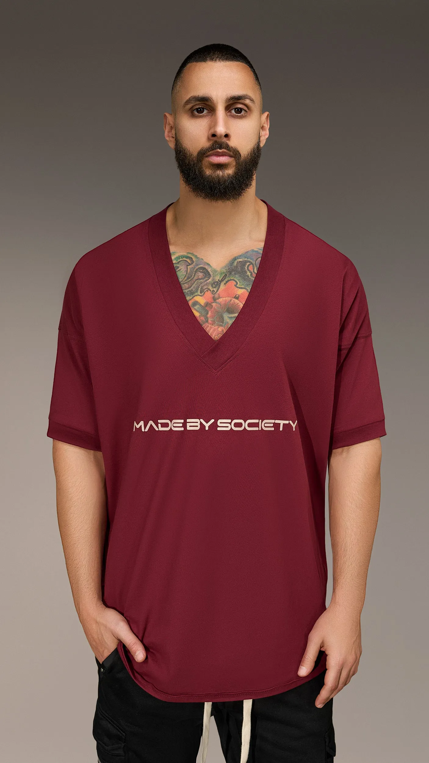 Oversized V-neck T-shirt - T16101 sold by Made by Society