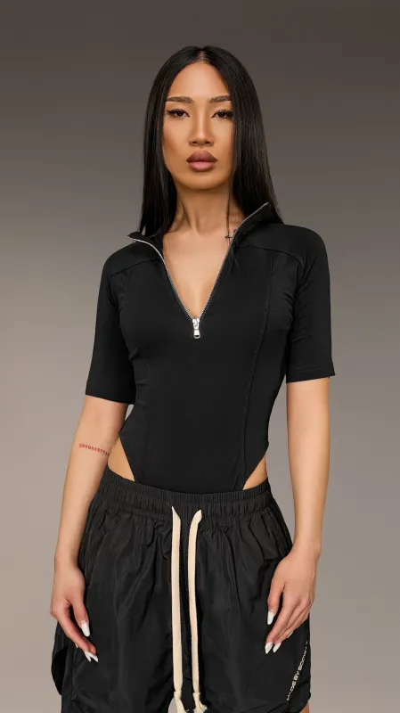 Made by Society Zippered Bodysuit - Y26230 sold by Made by Society