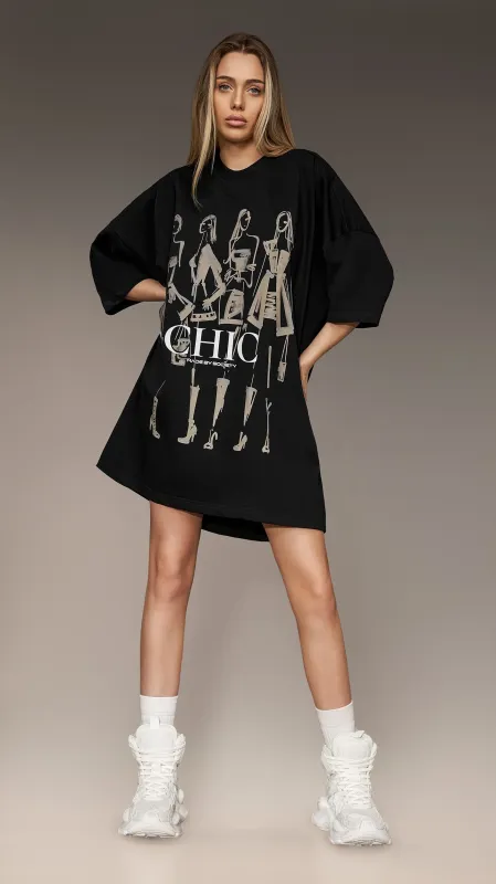 Oversized "Chic" T-shirt - T26347 sold by Made by Society