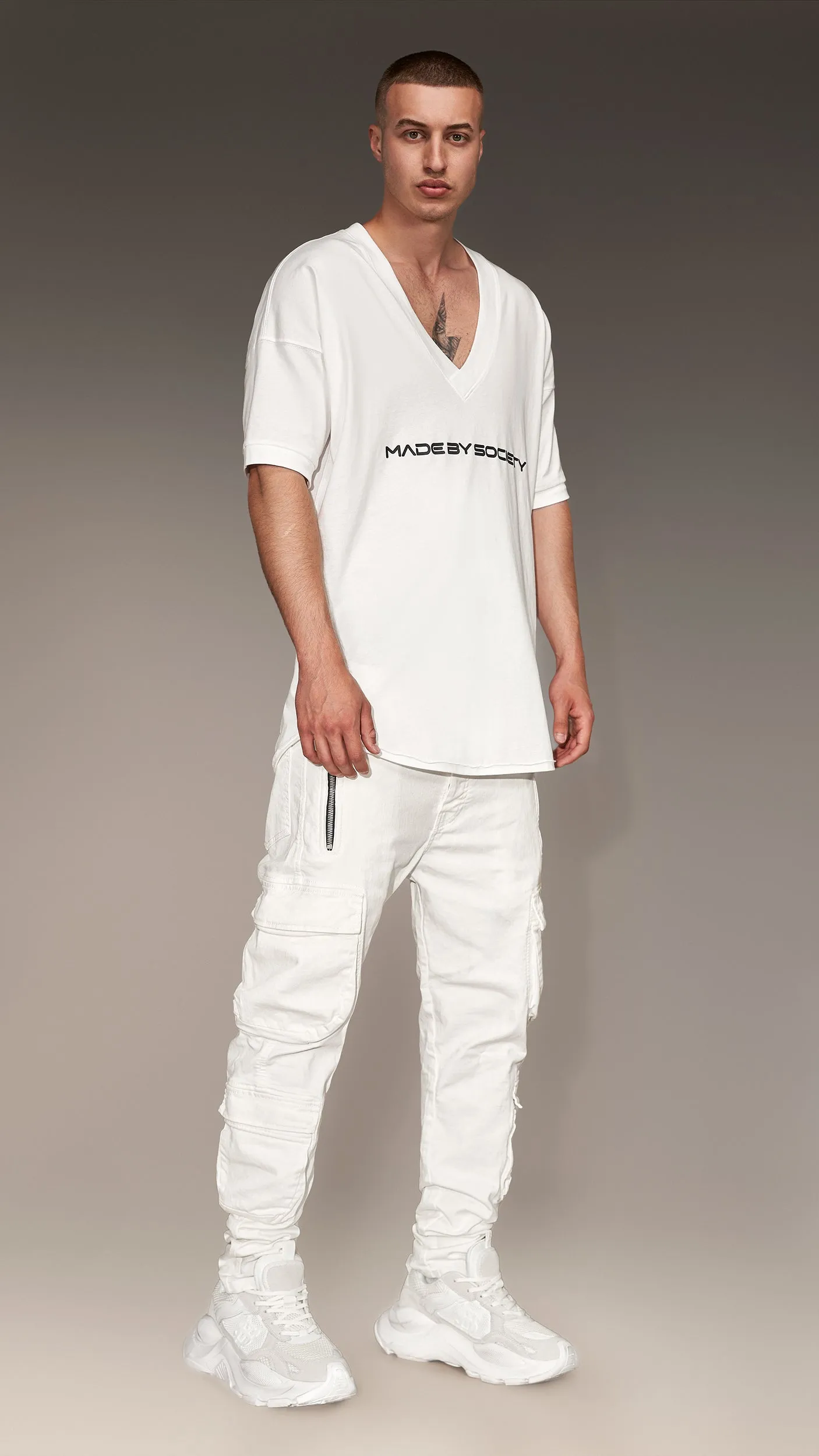 Denim Cargo Pants - P14153 sold by Made by Society