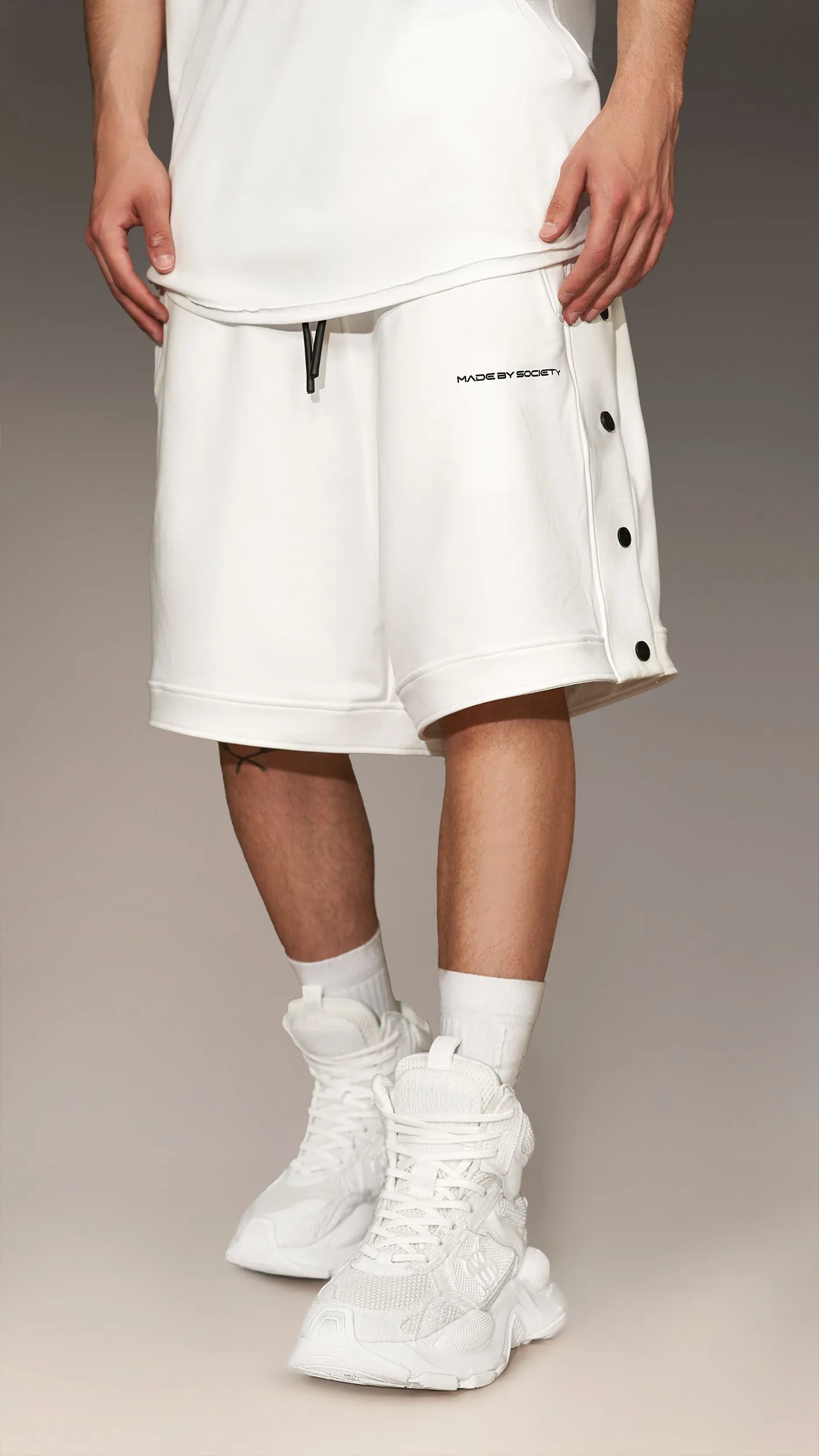 Bermuda Shorts with Buttons - B16488 sold by Made by Society