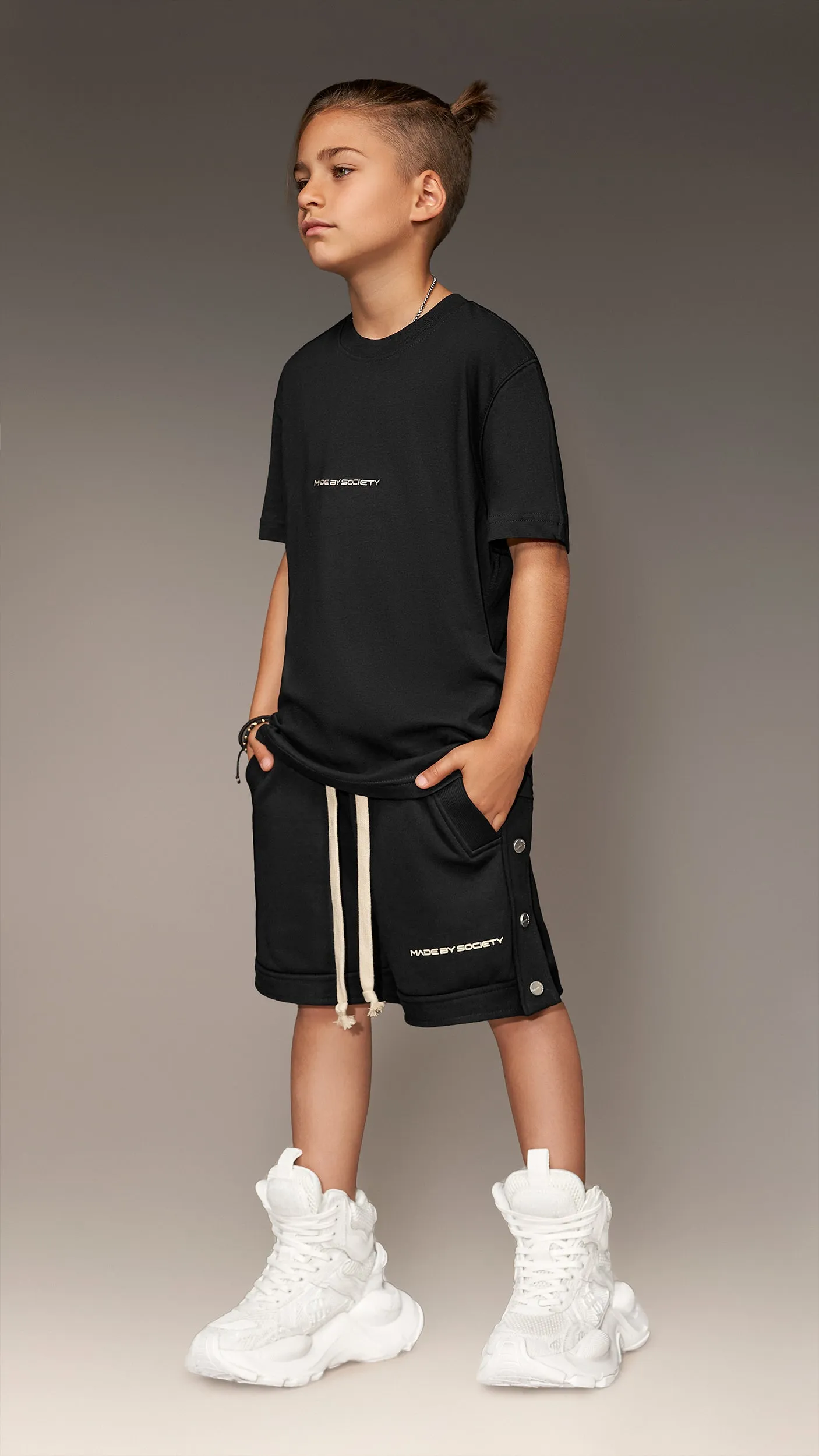 Bermuda Shorts with Snaps - B36522 sold by Made by Society