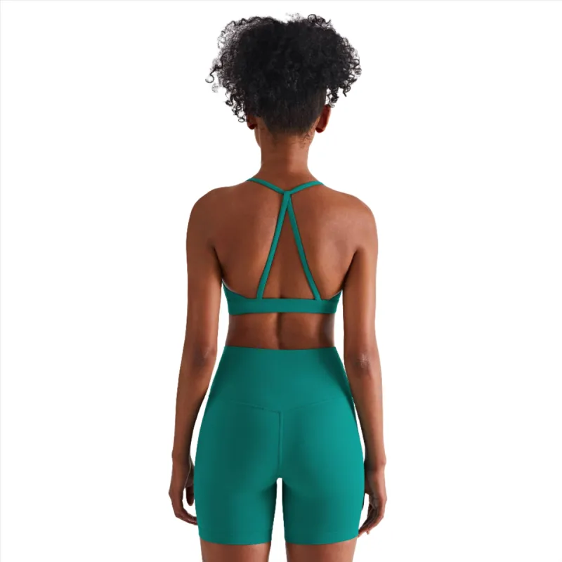 Luna triangle-back Sports Bra made by Emoni Fit