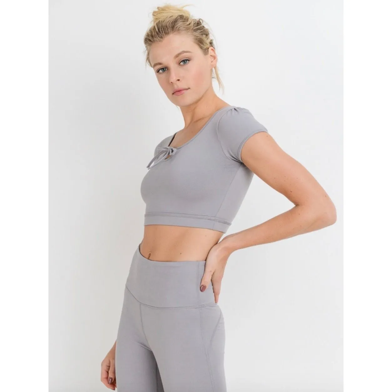 Form-Fit Tie Crop Top sold by Emoni Fit product image thumbnail 4