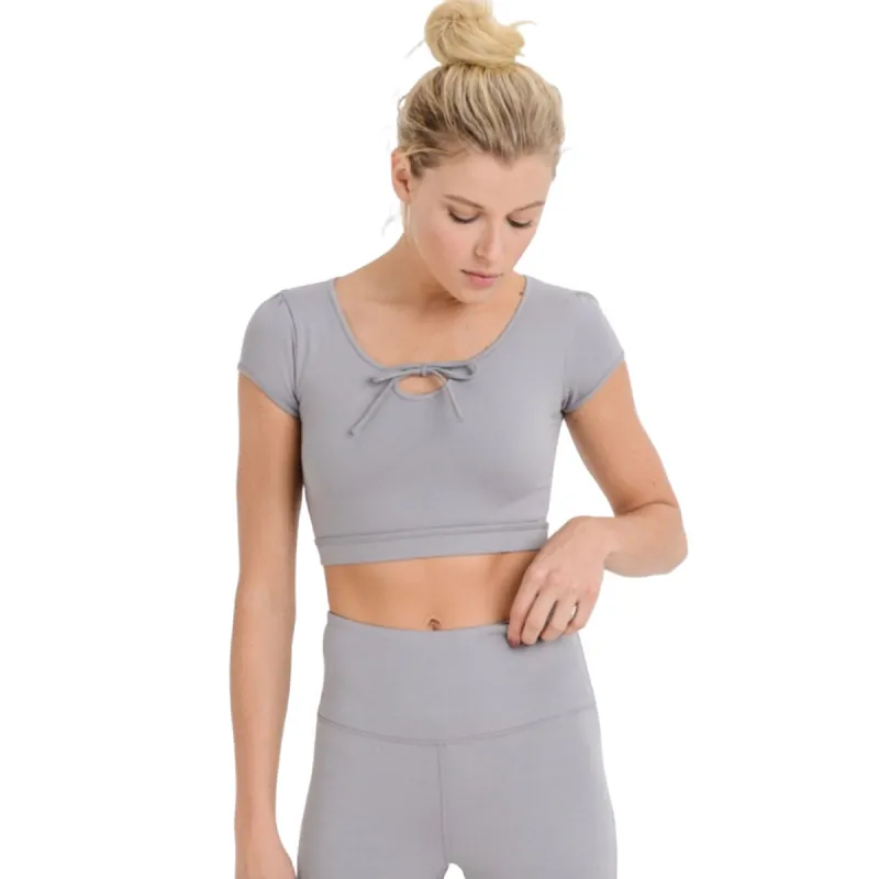 Form-Fit Tie Crop Top sold by Emoni Fit