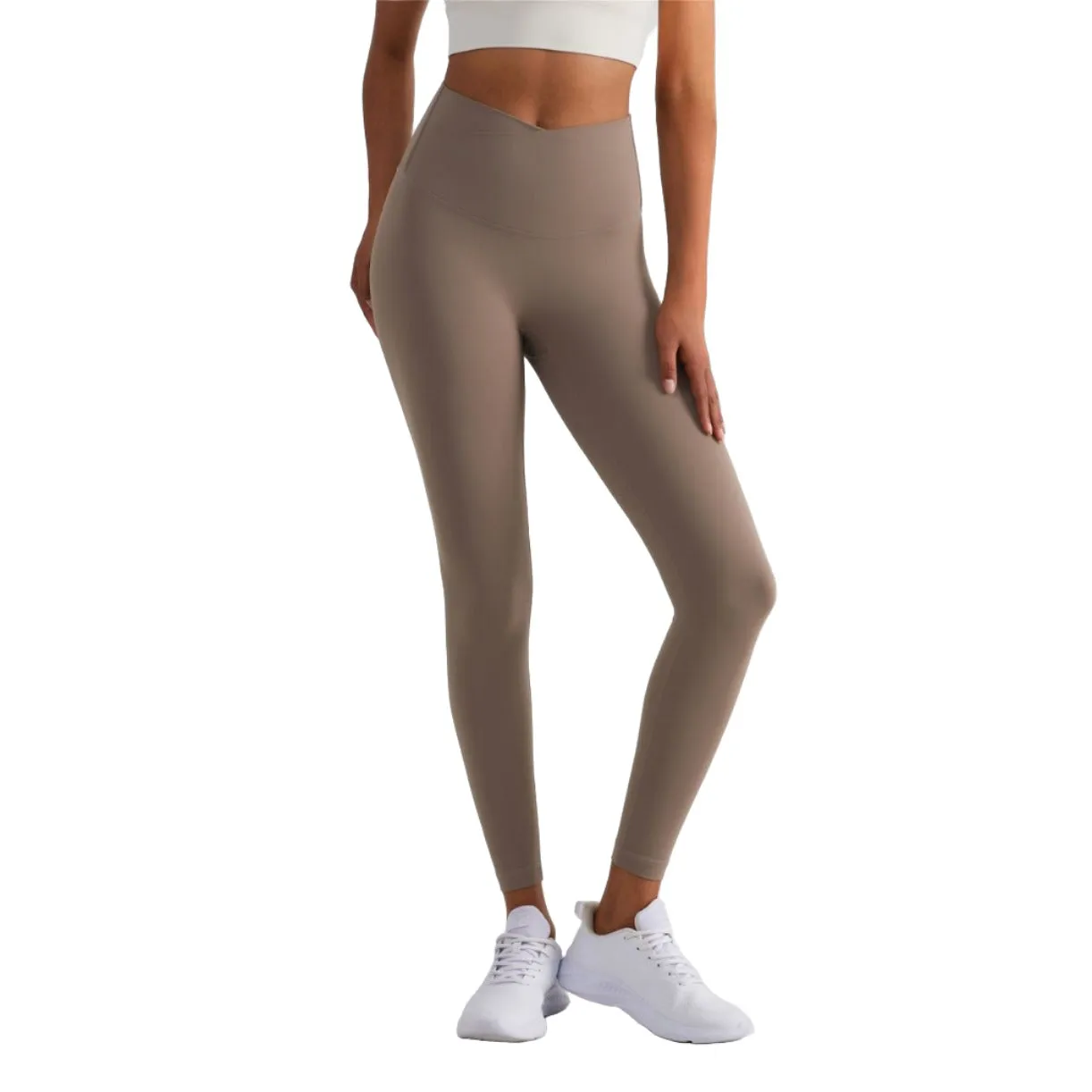 Naomi Cross Over Leggings - Toffee sold by Emoni Fit