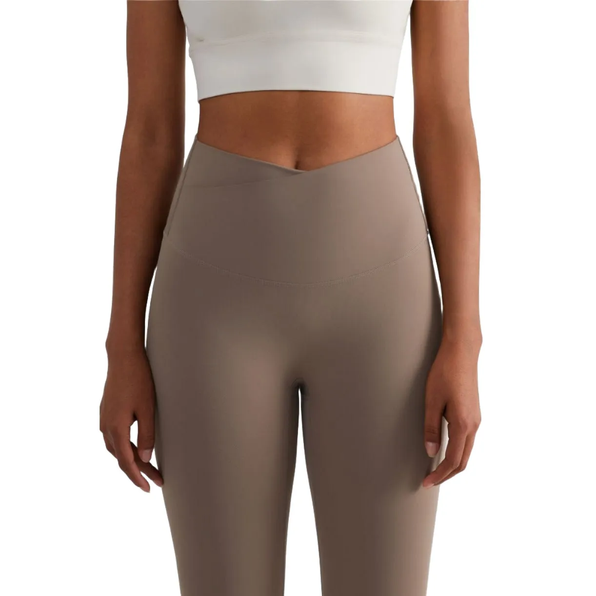 Naomi Cross Over Leggings - Toffee sold by Emoni Fit product image thumbnail 5