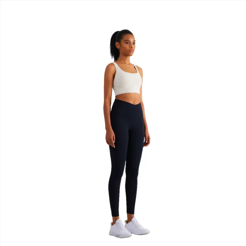 Naomi Cross Over High Waist Leggings -Black made by Emoni Fit
