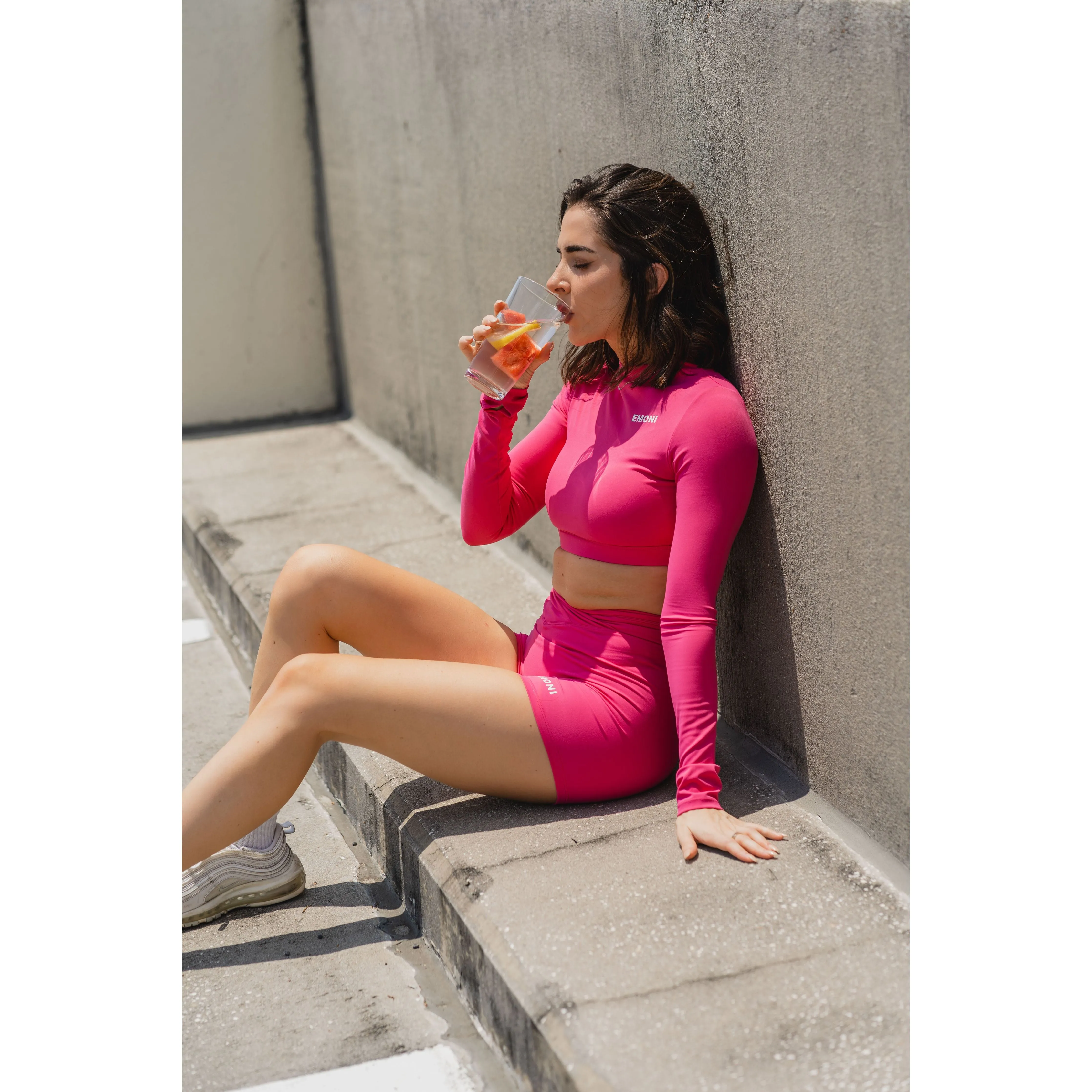 Momentum Cross Over Shorts- Deep pink sold by Emoni Fit product image thumbnail 2