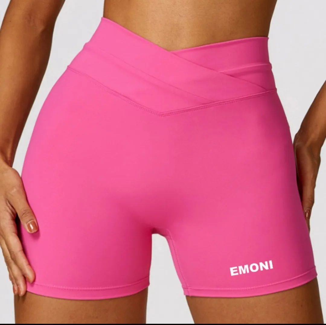 Momentum Cross Over Shorts- Deep pink sold by Emoni Fit product image thumbnail 4