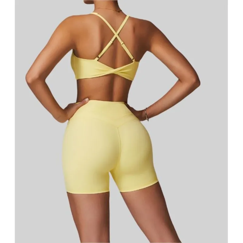 Emoni Endurance Shorts - Lemon Drop sold by Emoni Fit