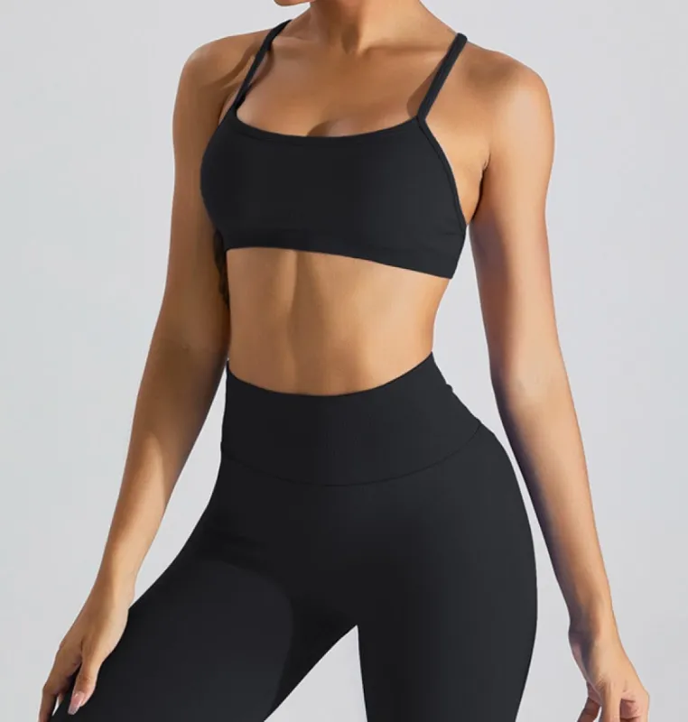 Eden Sports Bra - Midnight Black sold by Emoni Fit