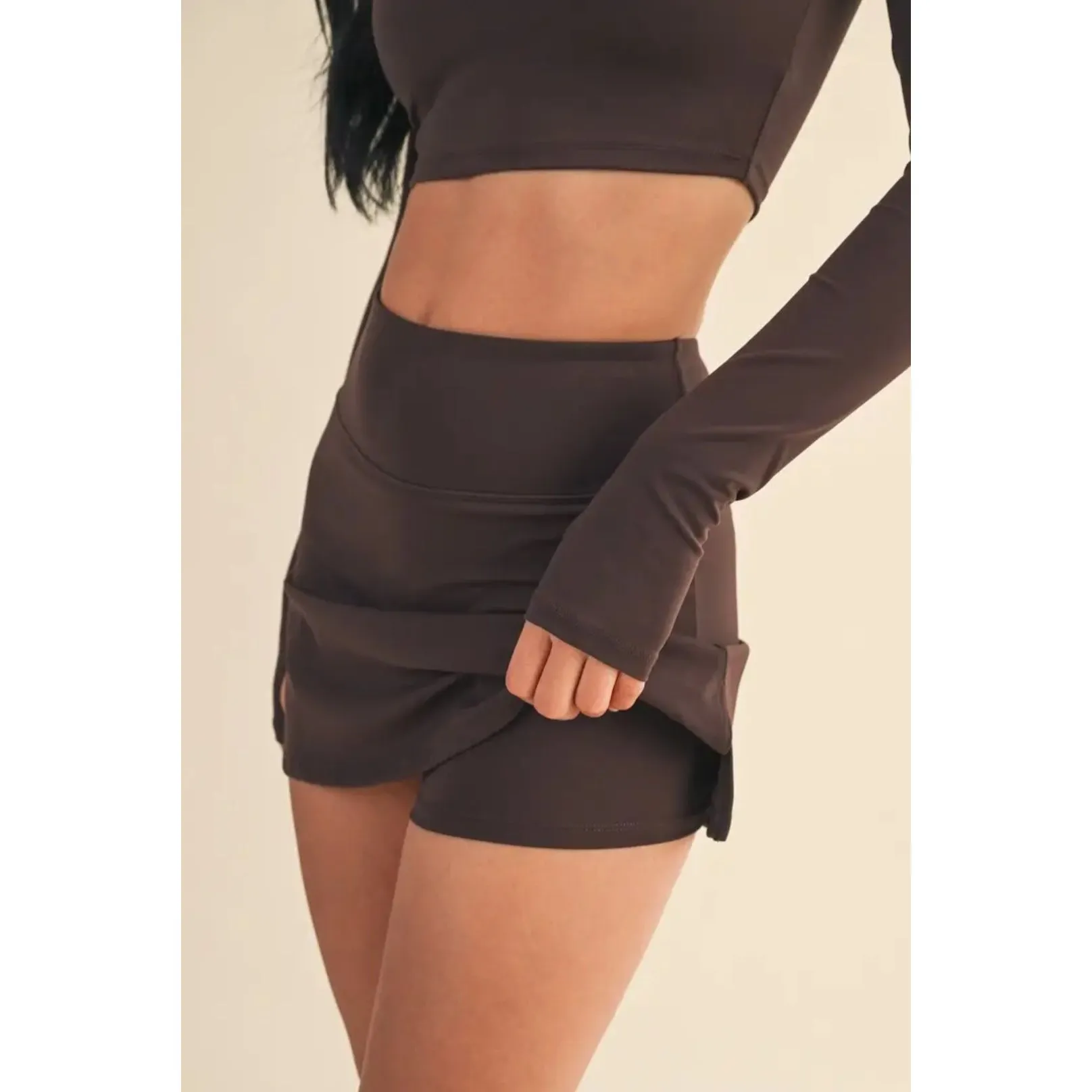 Espresso Court Skort sold by Emoni Fit product image thumbnail 3