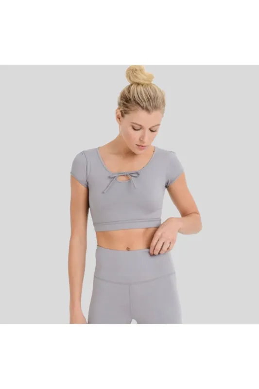 Form-Fit Tie Crop Top sold by Emoni Fit