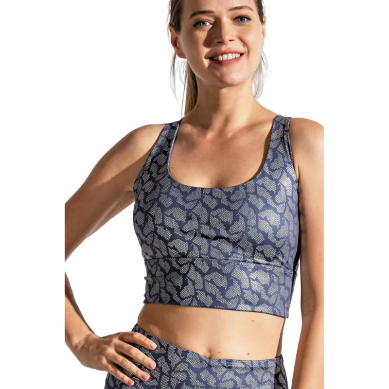 Geo Foil Print Sportsbra sold by Emoni Fit