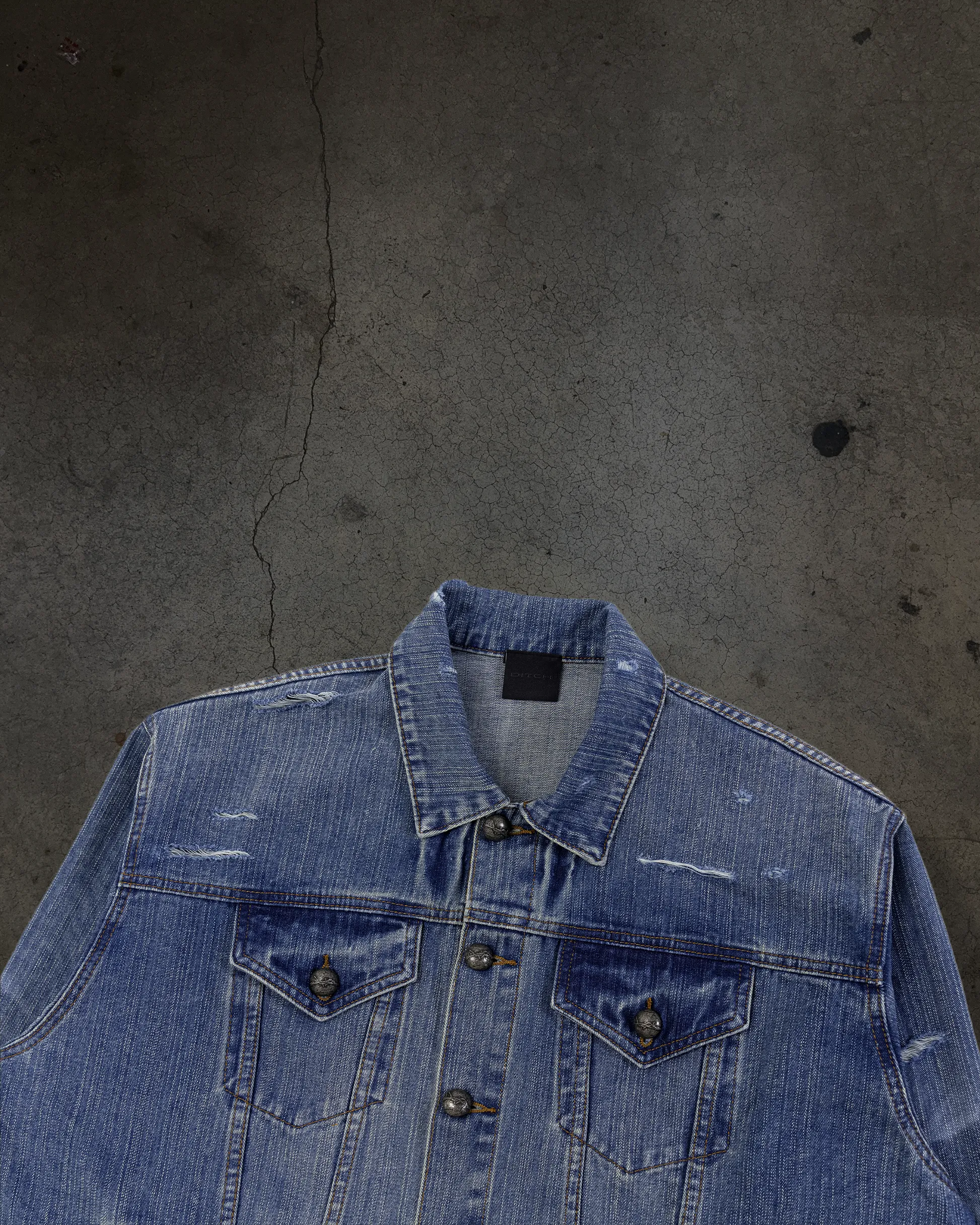 FADED DENIM JACKET (LIGHT WASH) sold by Ditch product image thumbnail 4
