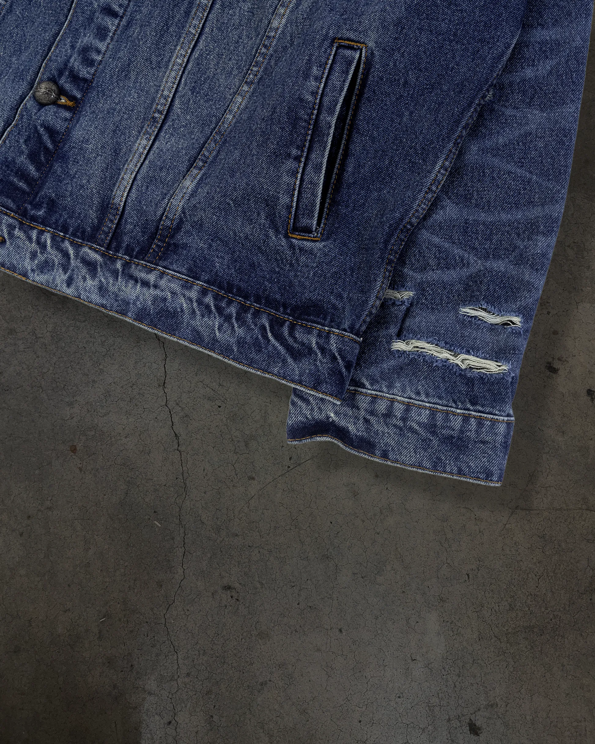 FADED DENIM JACKET (DARK WASH) sold by Ditch product image thumbnail 5