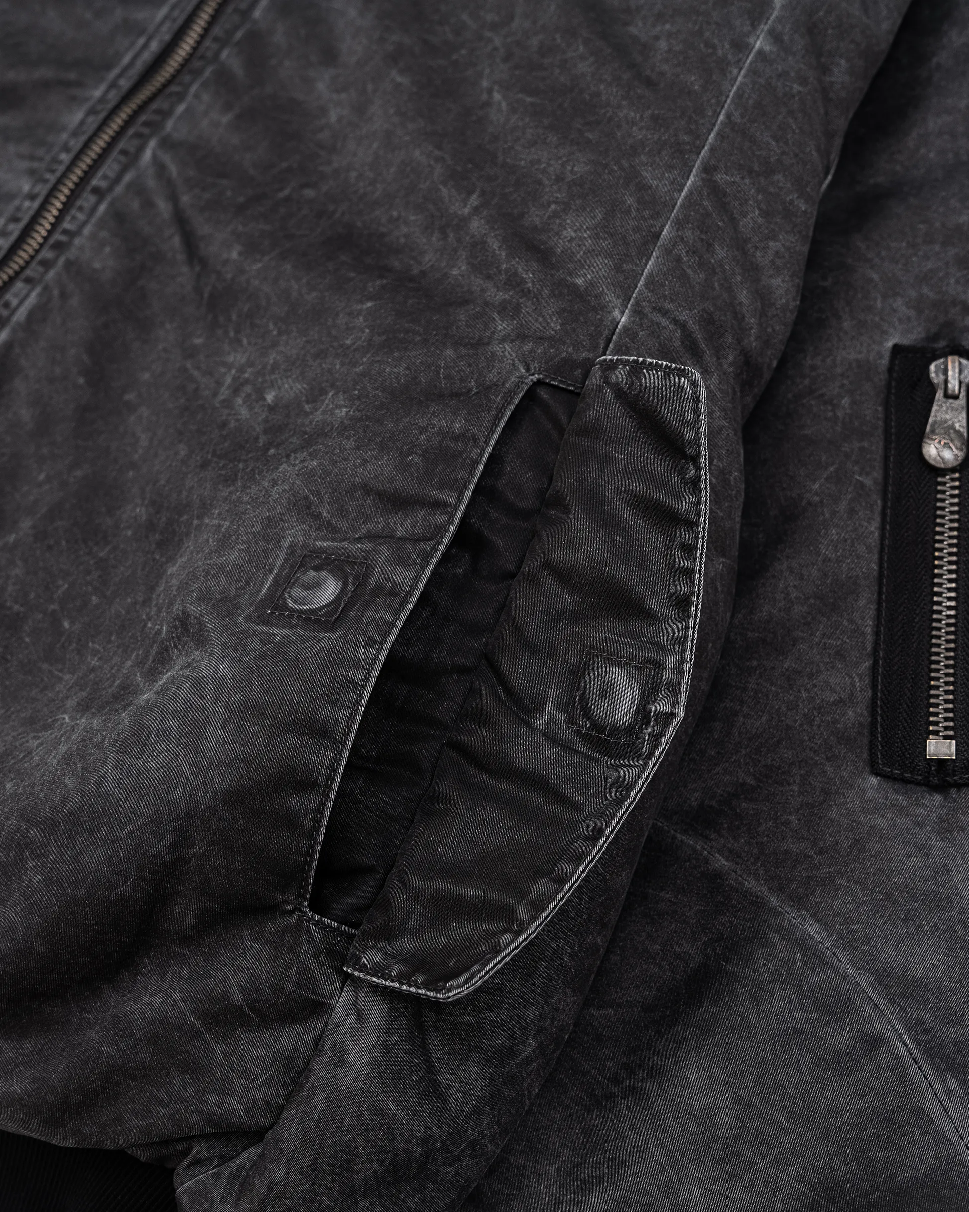 DYED NYLON BOMBER (COAL) sold by Ditch product image thumbnail 4