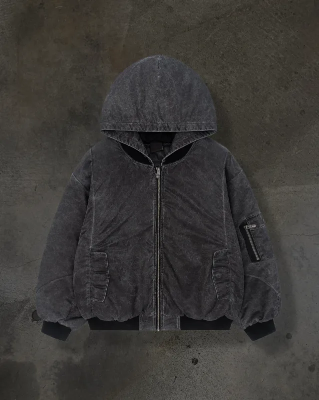 DYED NYLON BOMBER (COAL) sold by Ditch