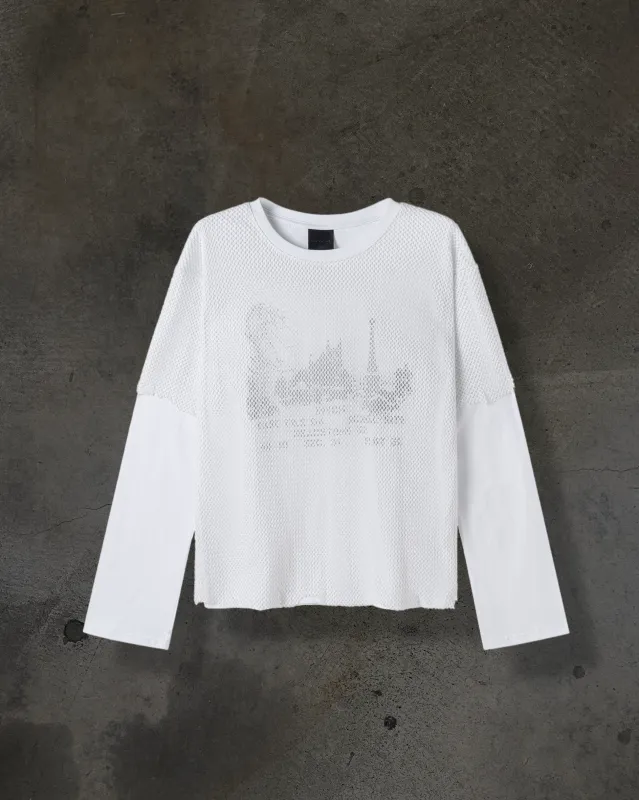 MESH LAYERED LONGSLEEVE (BONE) sold by Ditch