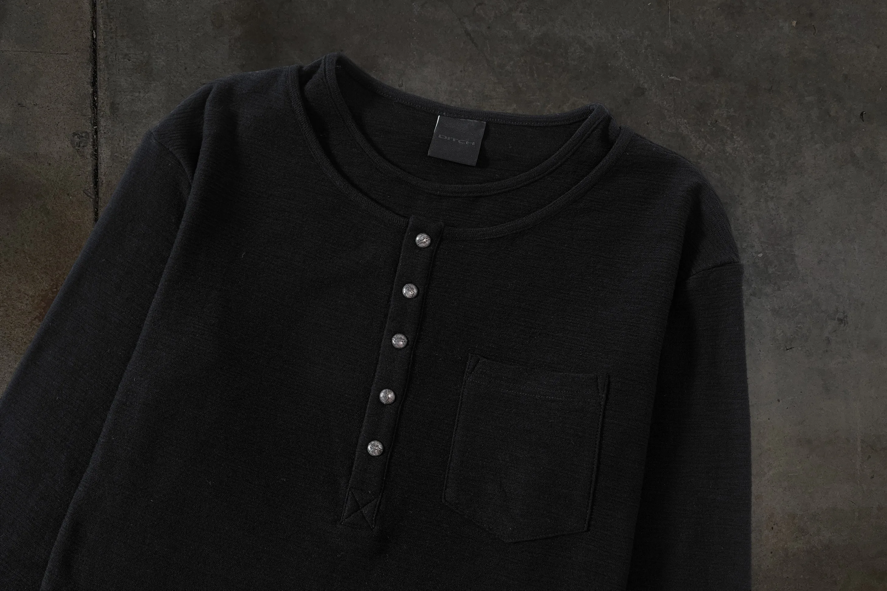 SLUB HENLEY (NOIR) sold by Ditch product image thumbnail 4