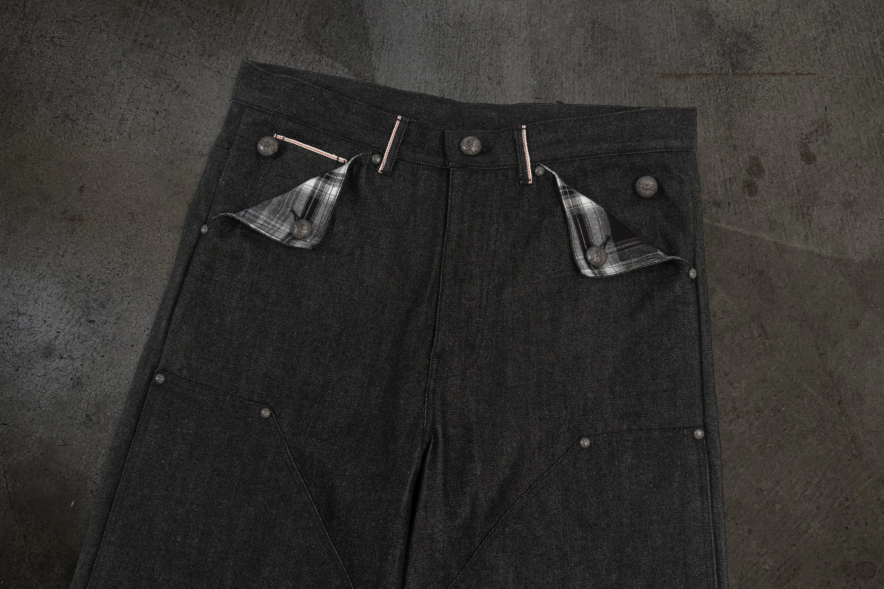 JAPANESE SELVEDGE SLUB DOUBLE KNEES (COAL) sold by Ditch product image thumbnail 3
