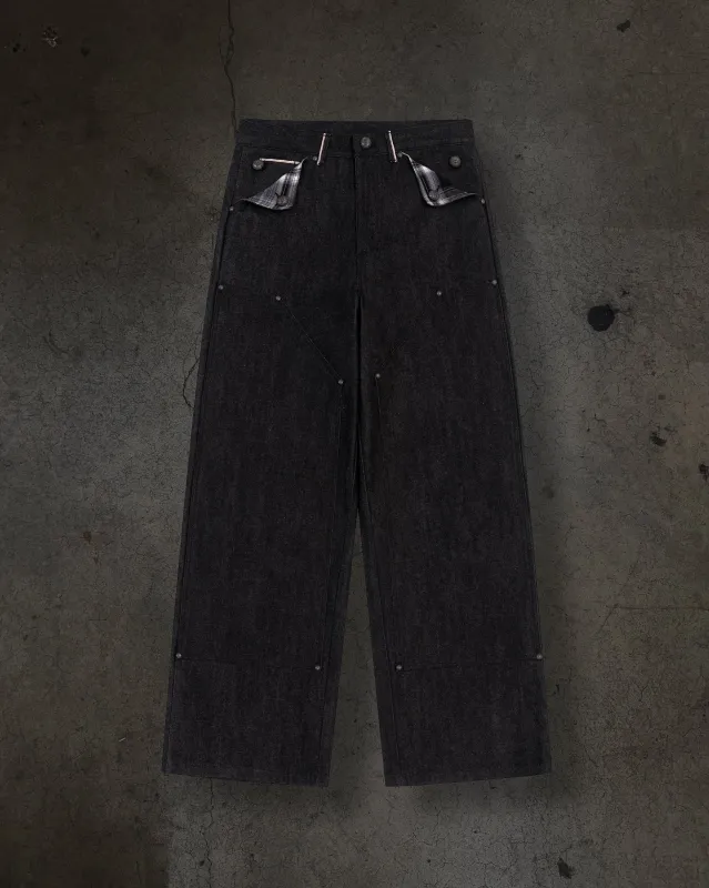 JAPANESE SELVEDGE SLUB DOUBLE KNEES (COAL) sold by Ditch