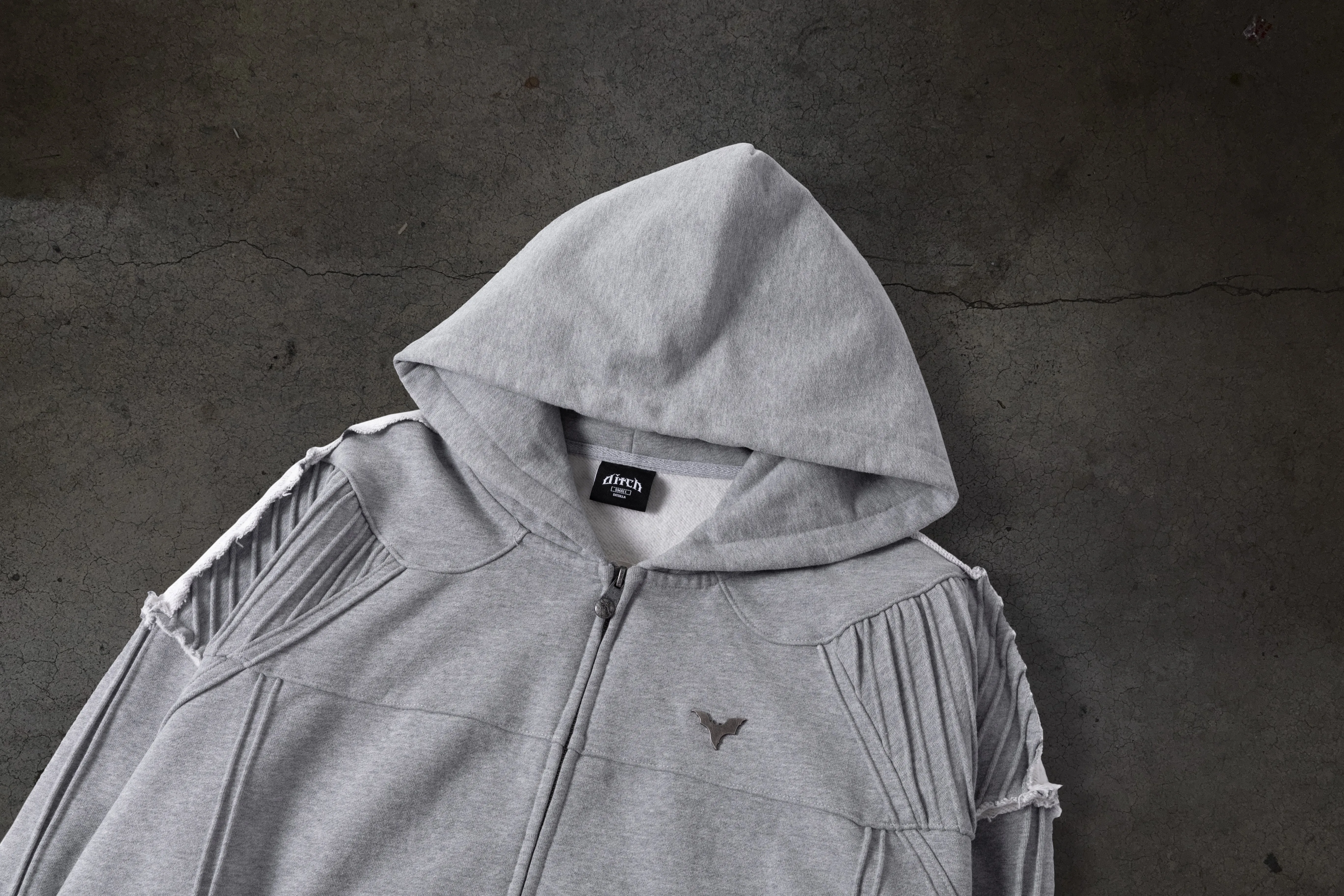 BIKER HOODIE (HEATHER GREY) sold by Ditch product image thumbnail 3