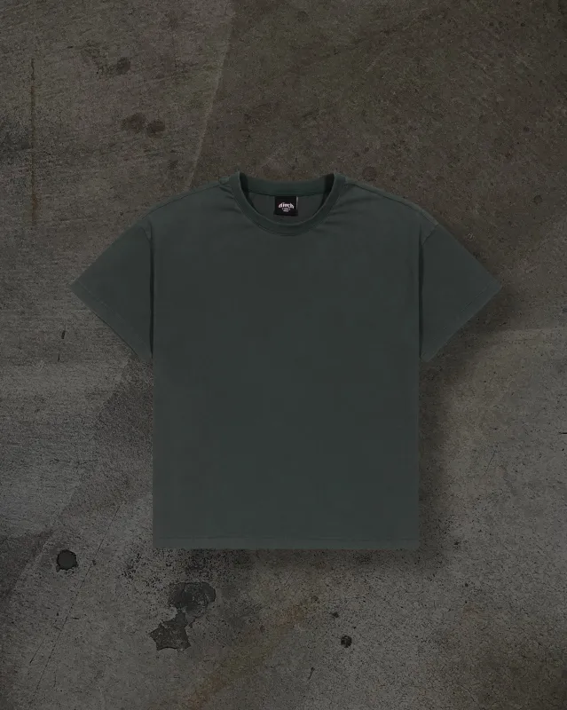 CROPPED BLANK TEE (FOREST) made by Ditch