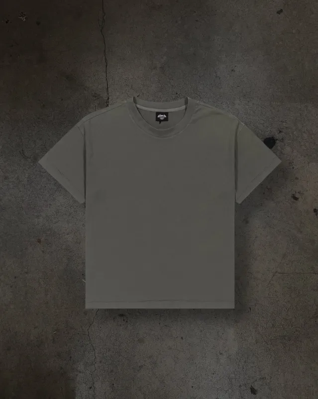 CROPPED BLANK TEE (CEMENT) made by Ditch