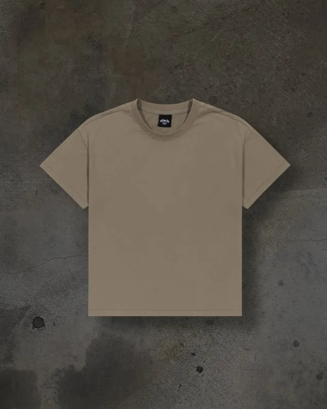 CROPPED BLANK TEE (CAMEL) made by Ditch