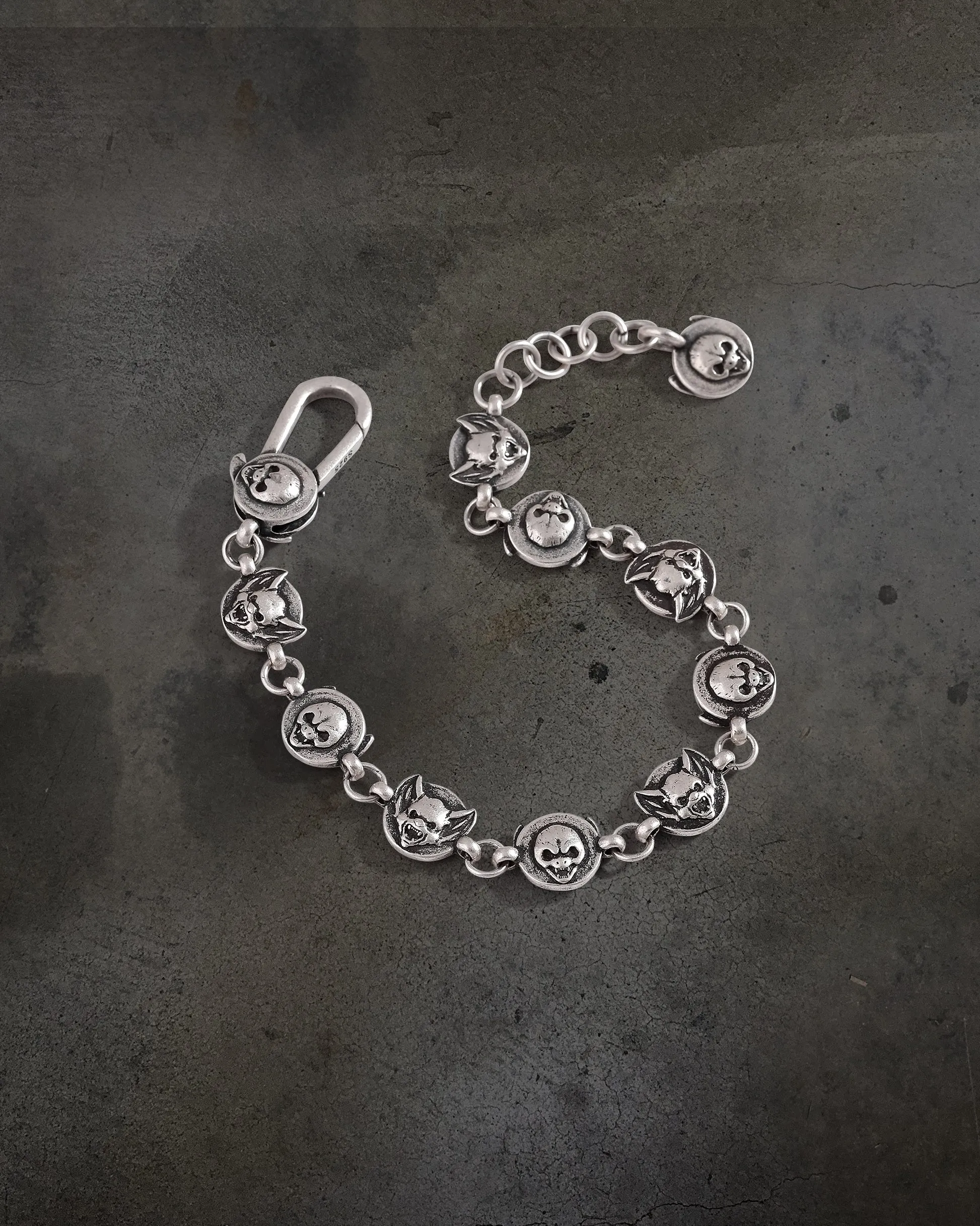 SILVER BAT/SKULL BRACELET sold by Ditch product image thumbnail 3