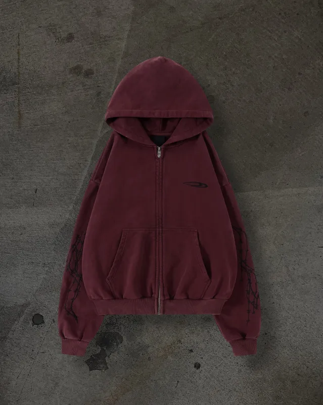 ATHLETIC BARBED ZIPUP (CRIMSON) sold by Ditch