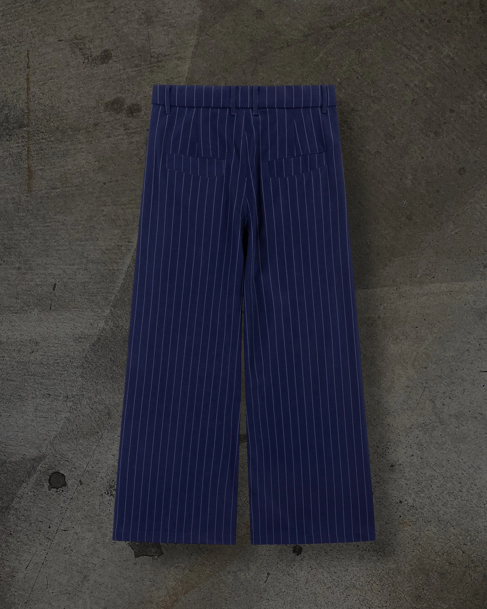 WIDE-LEG DRESS PANTS (PINSTRIPED NAVY/WHT) sold by Ditch product image thumbnail 2