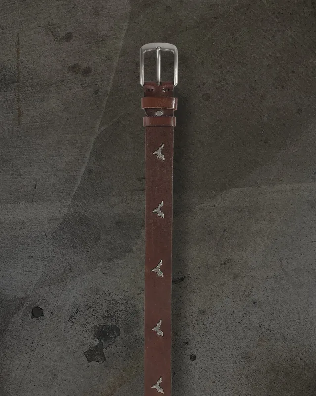 DITCH BAT LEATHER BELT (BROWN) made by Ditch