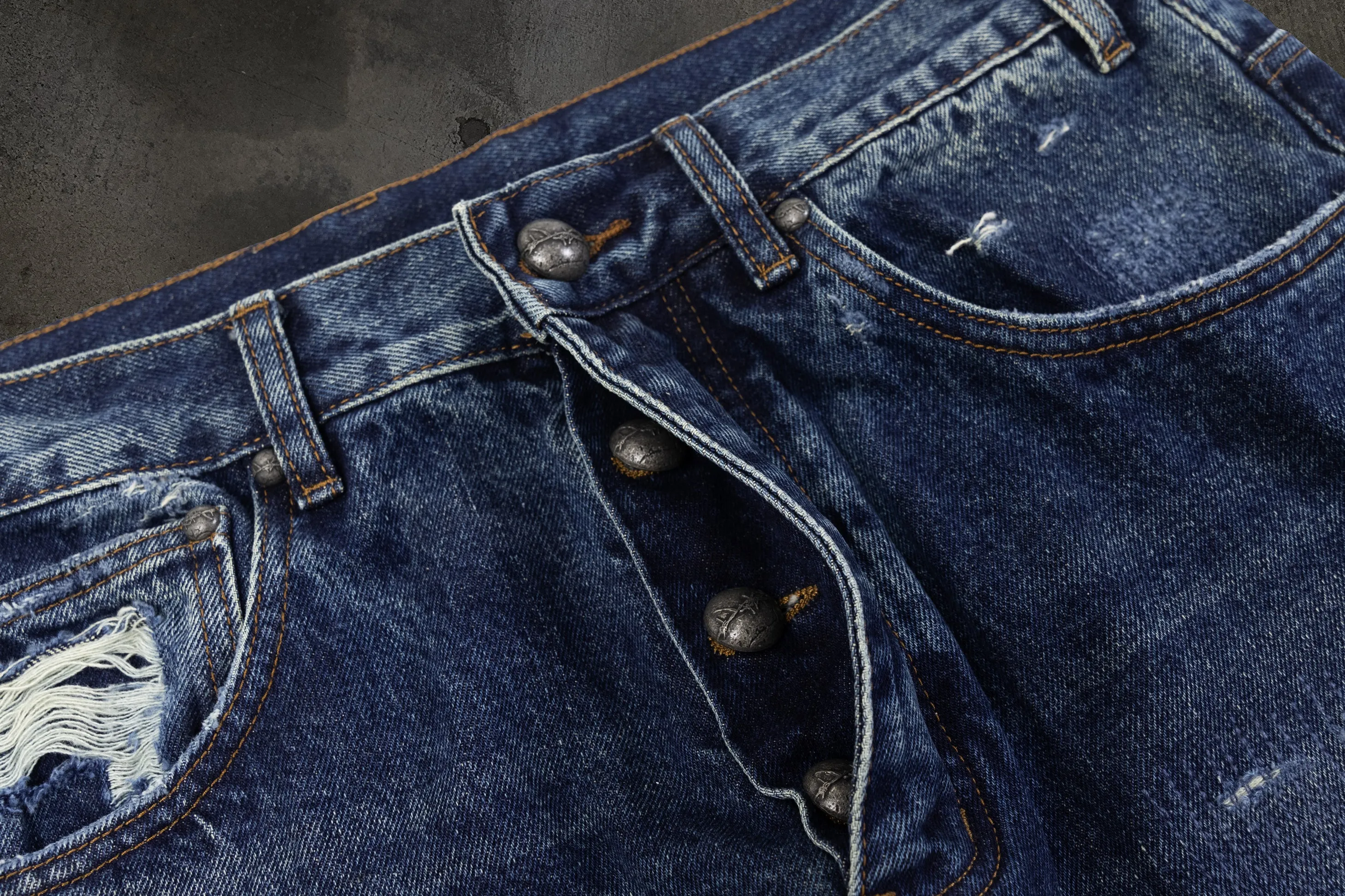 REPAIRED DENIM (DARK WASH) sold by Ditch product image thumbnail 4