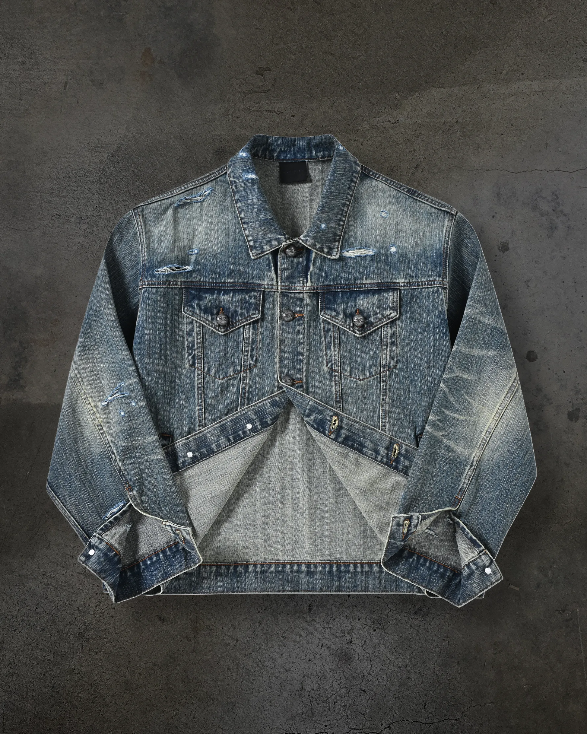 FADED DENIM JACKET (DIRTY WASH) sold by Ditch product image thumbnail 5