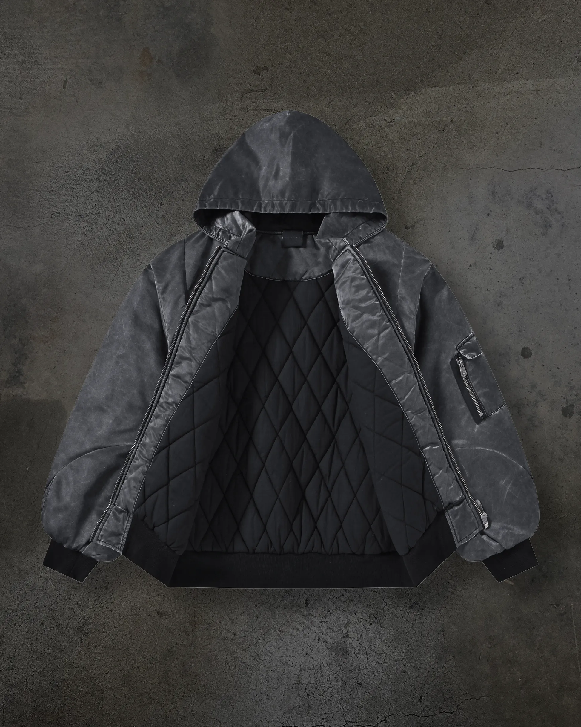 DYED NYLON BOMBER (COAL) sold by Ditch product image thumbnail 3