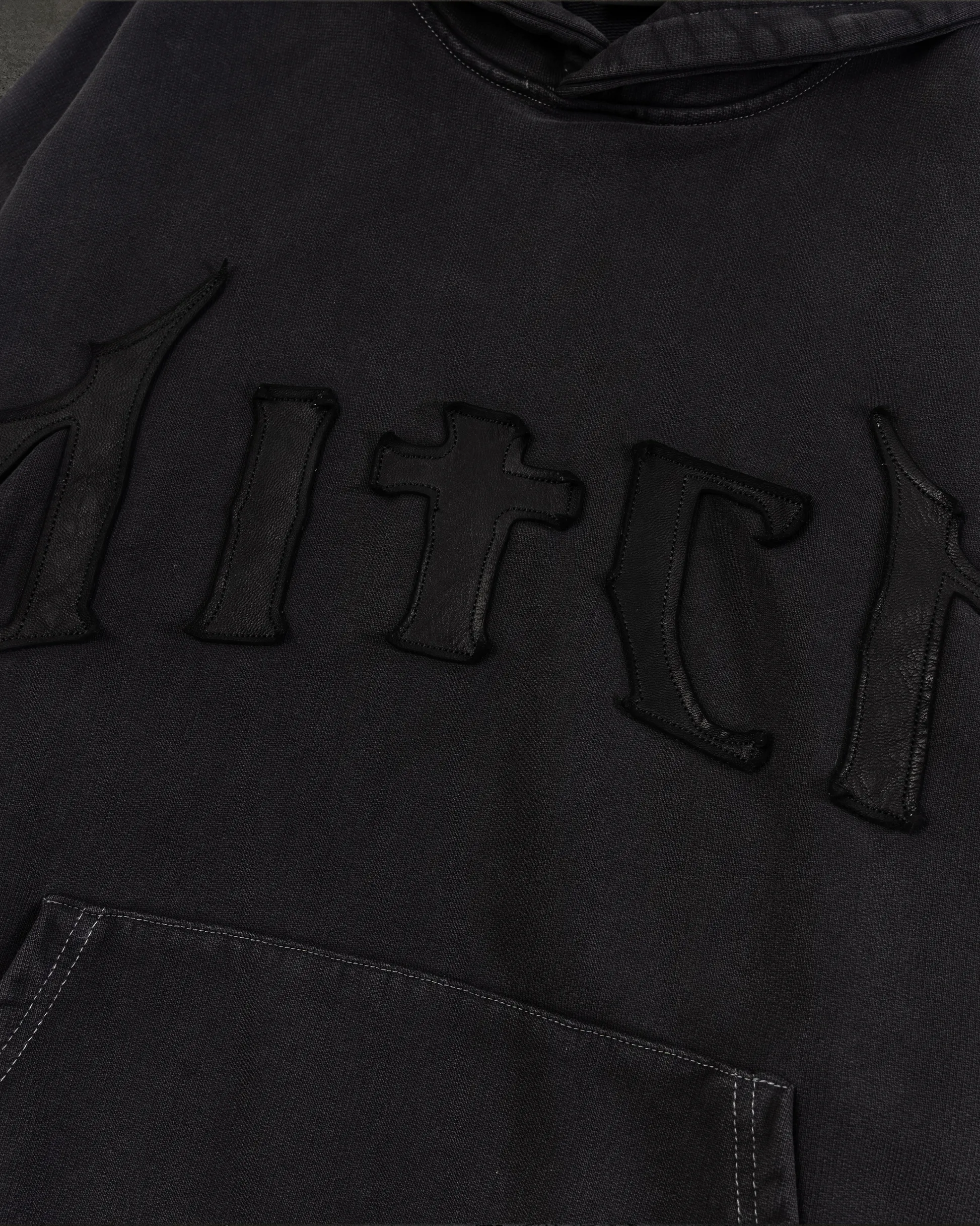 LEATHER PATCH PULLOVER (COAL) sold by Ditch product image thumbnail 3